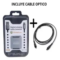 BIGBAMSPACE - Convertidor Adaptador Audio Optico Digital A Analogo Rca