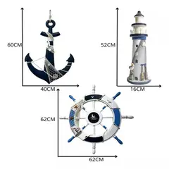 BIGBAMSPACE - Set De 3 Adornos Marinos Cuadros Nauticos Decoracion Marina