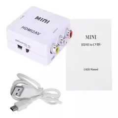 BIGBAMSPACE - Adaptador Conversor Hdmi-compatible A Rca Av + Audio 1080p