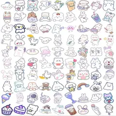 BIGBAMSPACE - 50 Unidades Sticker Pegatina Diferentes De Ositos Animados