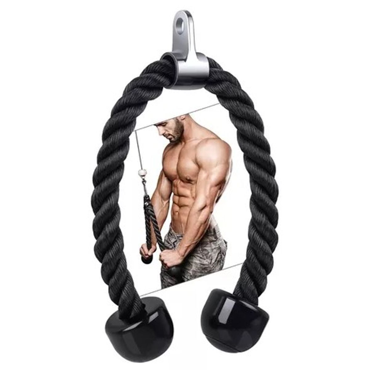 JUGUETON - Cuerda Fitness Triceps Biceps Pulley Gym Polea Fuerza Agarre