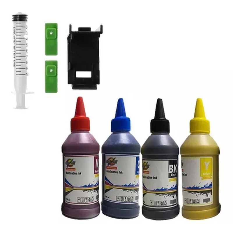 BIGBAMSPACE - Kit Para Recarga De Cartuchos Hp 100ml Por Color + Snap/fill