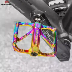 BIGBAMSPACE - Pedales Antideslizante Bicicleta Multicolor Aluminio Pines