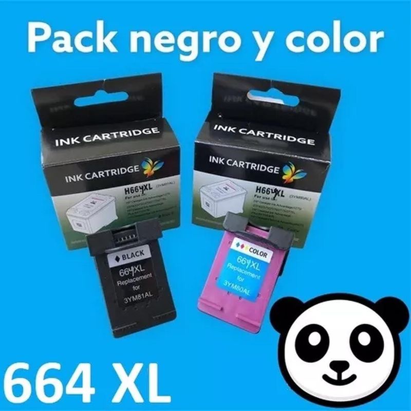 BIGBAMSPACE - Pack Cartuchos Hp 664 Xl Alternativo Color Y Negro