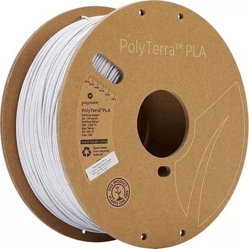 BIGBAMSPACE - Filamento Polymaker Polyterra Pla Mate 1.75mm Marble White