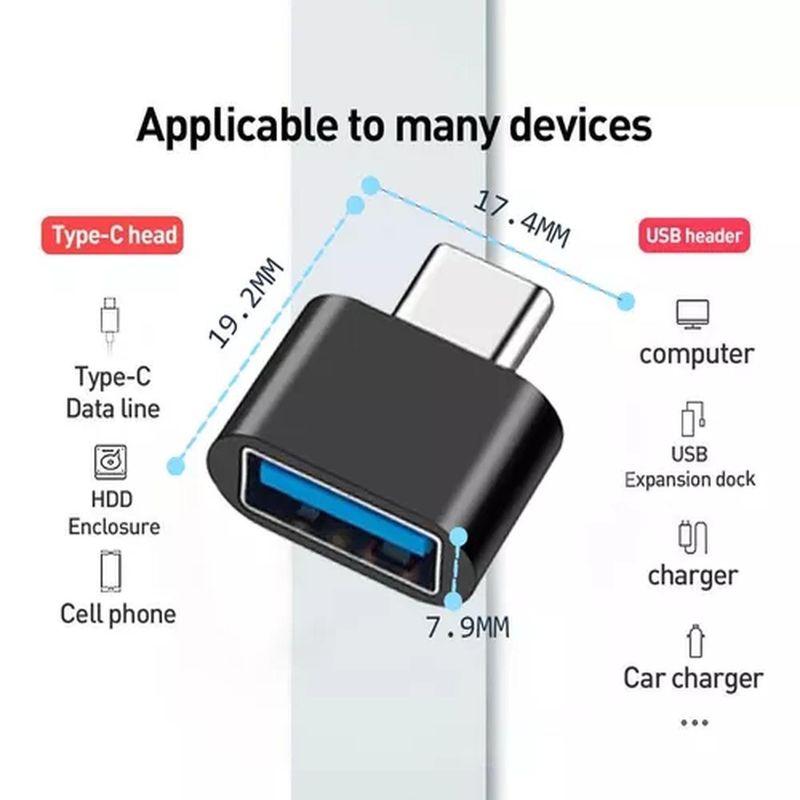 BIGBAMSPACE - Cable Otg Tipo C Adaptador Usb Para Pendrive Mouse Teclado