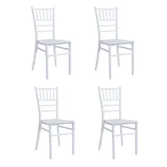 GENERICO - Silla Chiavari Blanca Pack 4 - Apilable Para Eventos Bodegatfc