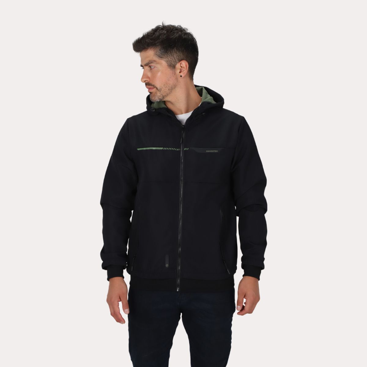 GANGSTER - Poleron Full Zipper Nordvik Negro Gangster