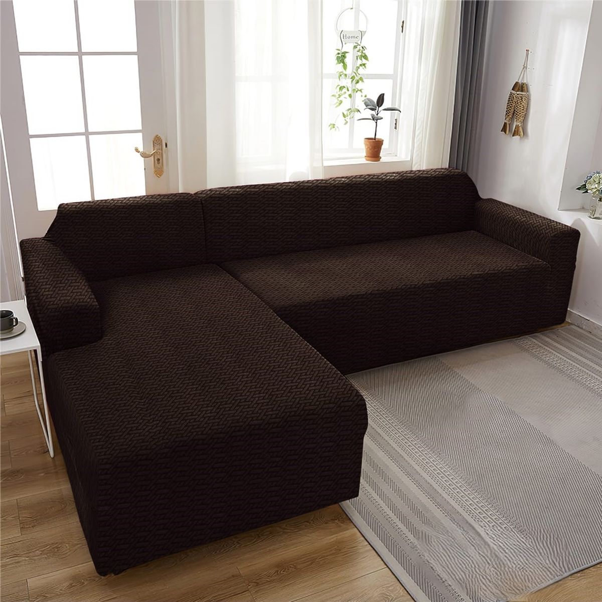 GENERICO - FUNDA CUBRE SILLON PARA SOFAS TIPO L DISEÑO TEXTURIZADO T