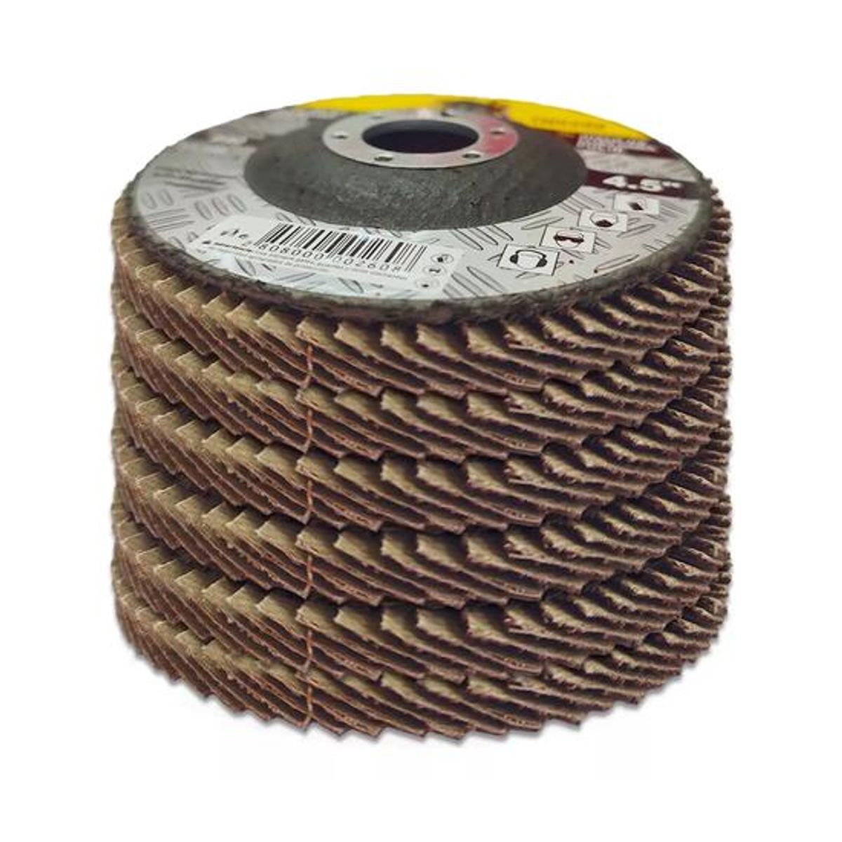 GENERICO - 10 discos lija traslapado flap madera 115mm 13600 RPM granos color gris