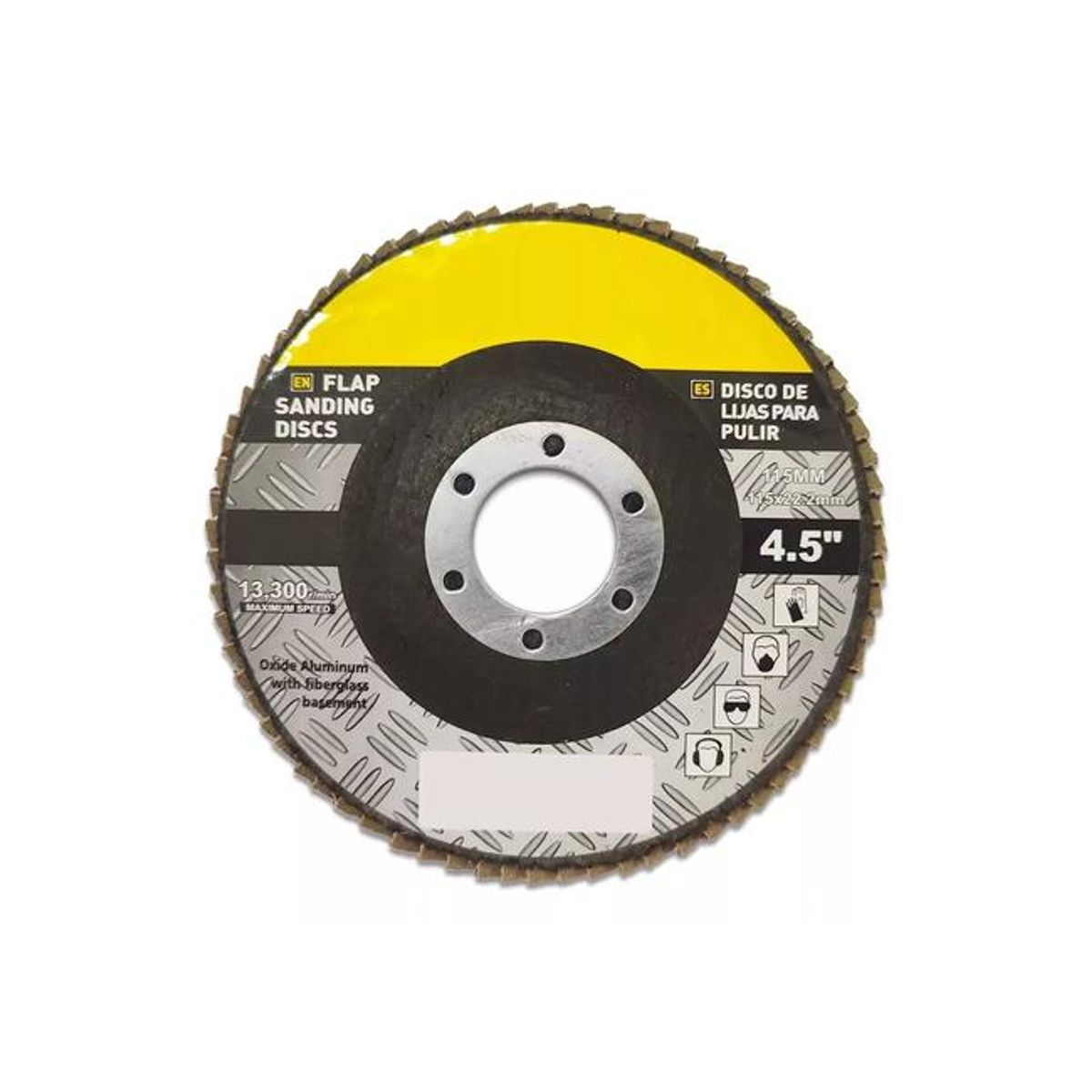 GENERICO - 10 discos lija traslapado flap madera 115mm 13600 RPM granos color gris