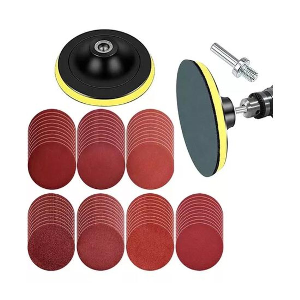 GENERICO - Disco velcro 4 12 para esmeril y taladro color negro