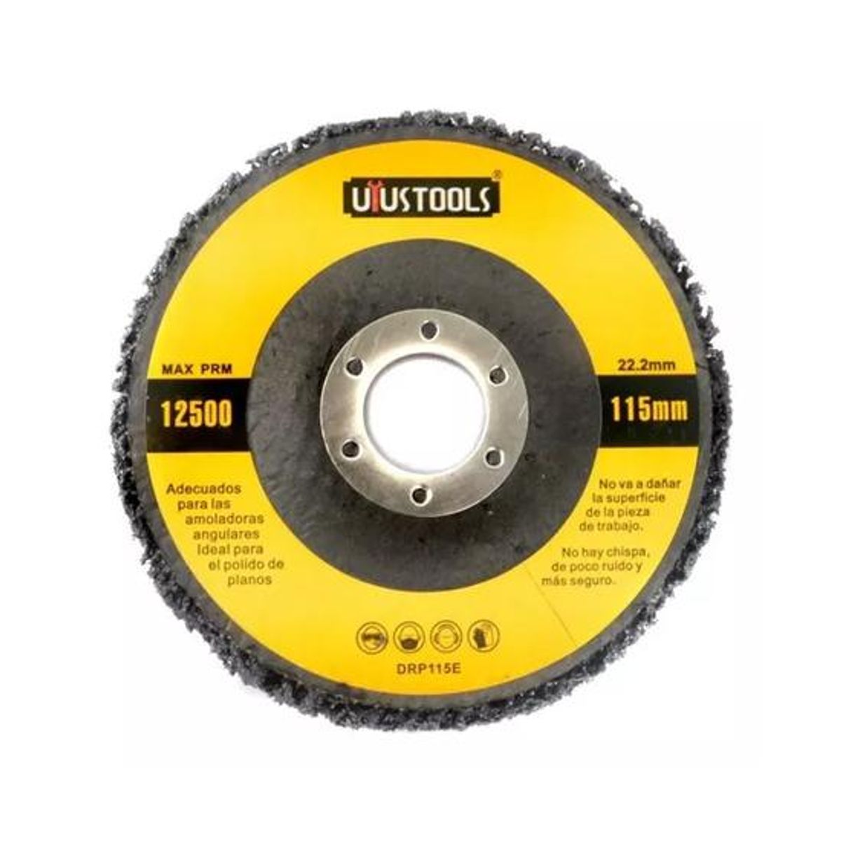 GENERICO - Disco pulir removedor pintura óxido 4 12 115mm esmeril color negro DRP115E