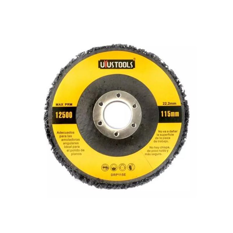 GENERICO - Disco pulir removedor pintura óxido 4 12 115mm esmeril color negro DRP115E