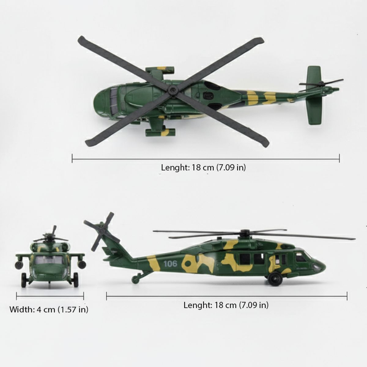 WELLY - Helicoptero Blackwom Verde - Welly