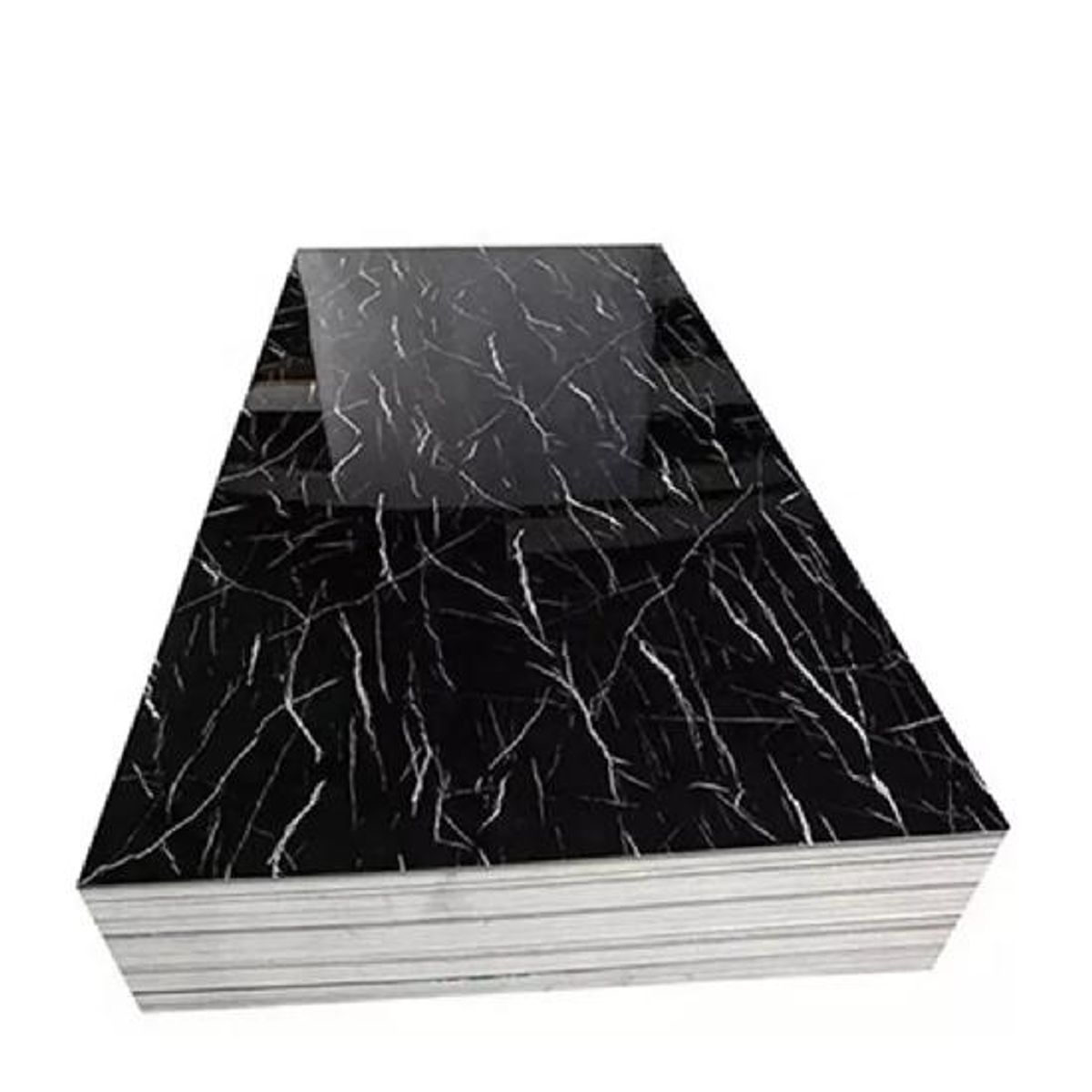 GENERICO - Lámina mural adhesiva efecto mármol negro pack de 10