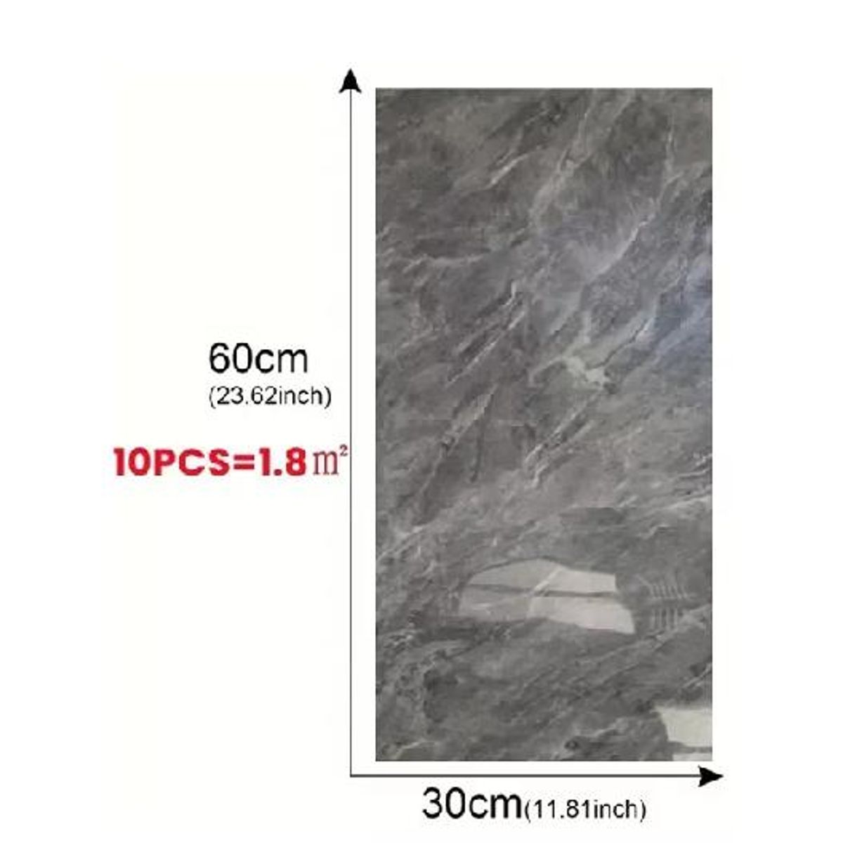 GENERICO - Pack de 15 palmetas autoadhesivas para pared 30x60 cm color blanco