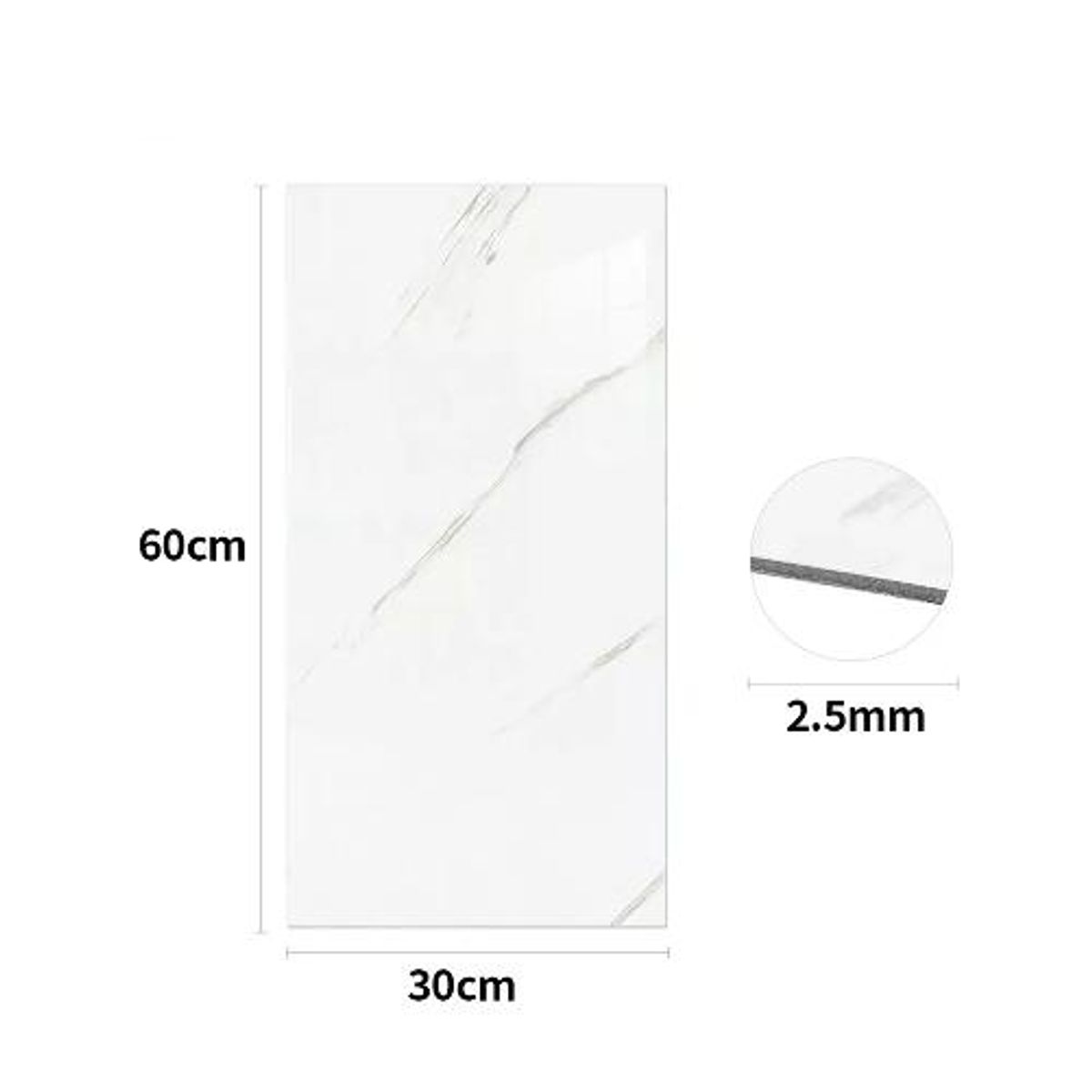 GENERICO - Pack de 15 palmetas autoadhesivas para pared 30x60 cm color blanco