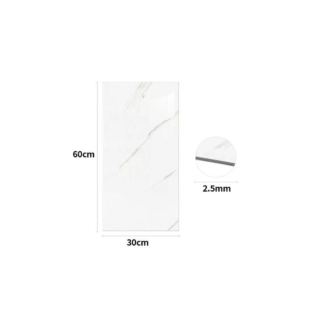 GENERICO - Pack de 15 palmetas autoadhesivas para pared 30x60 cm color blanco