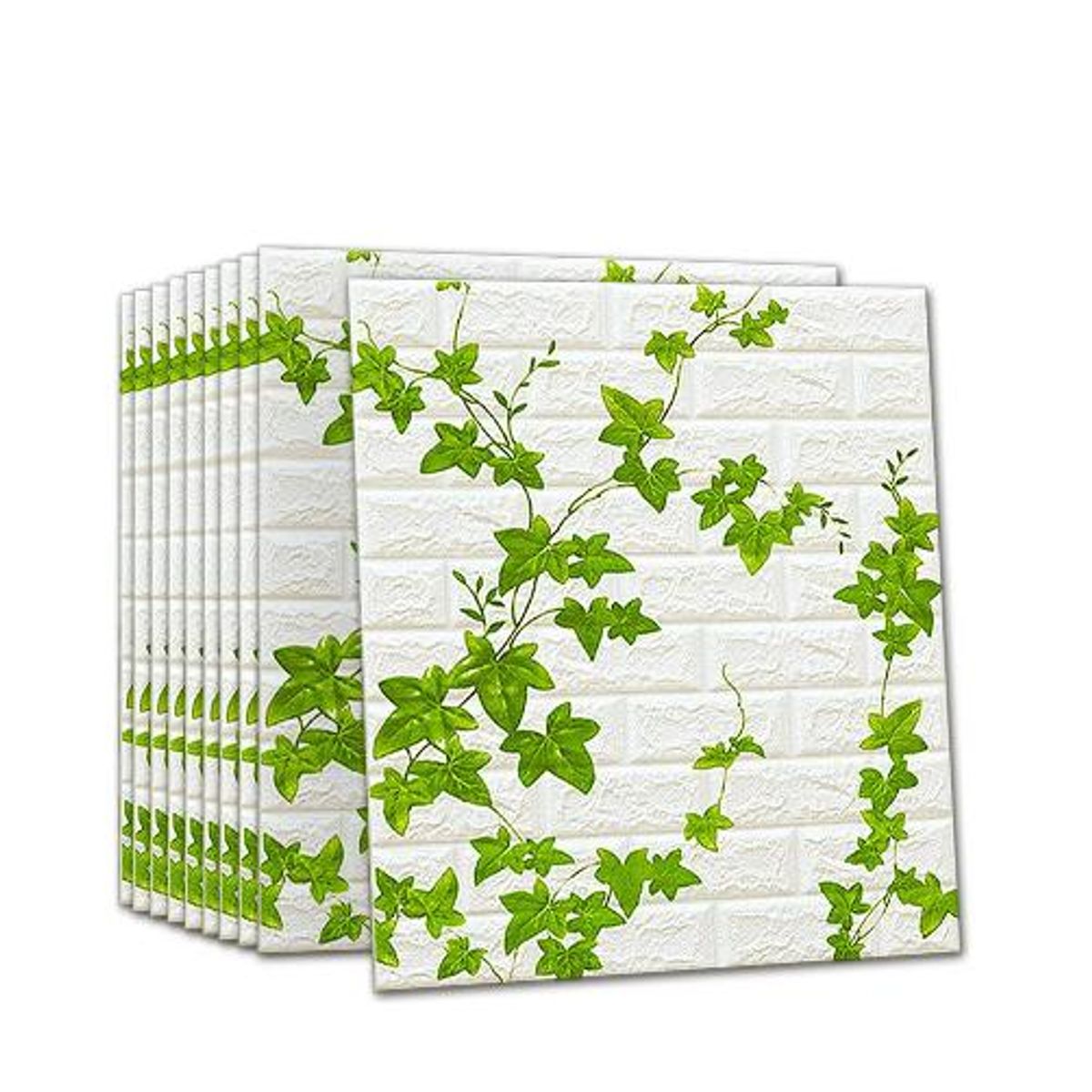 GENERICO - Pack de 10 láminas de papel mural 3D ladrillo blanco 77x70 cm