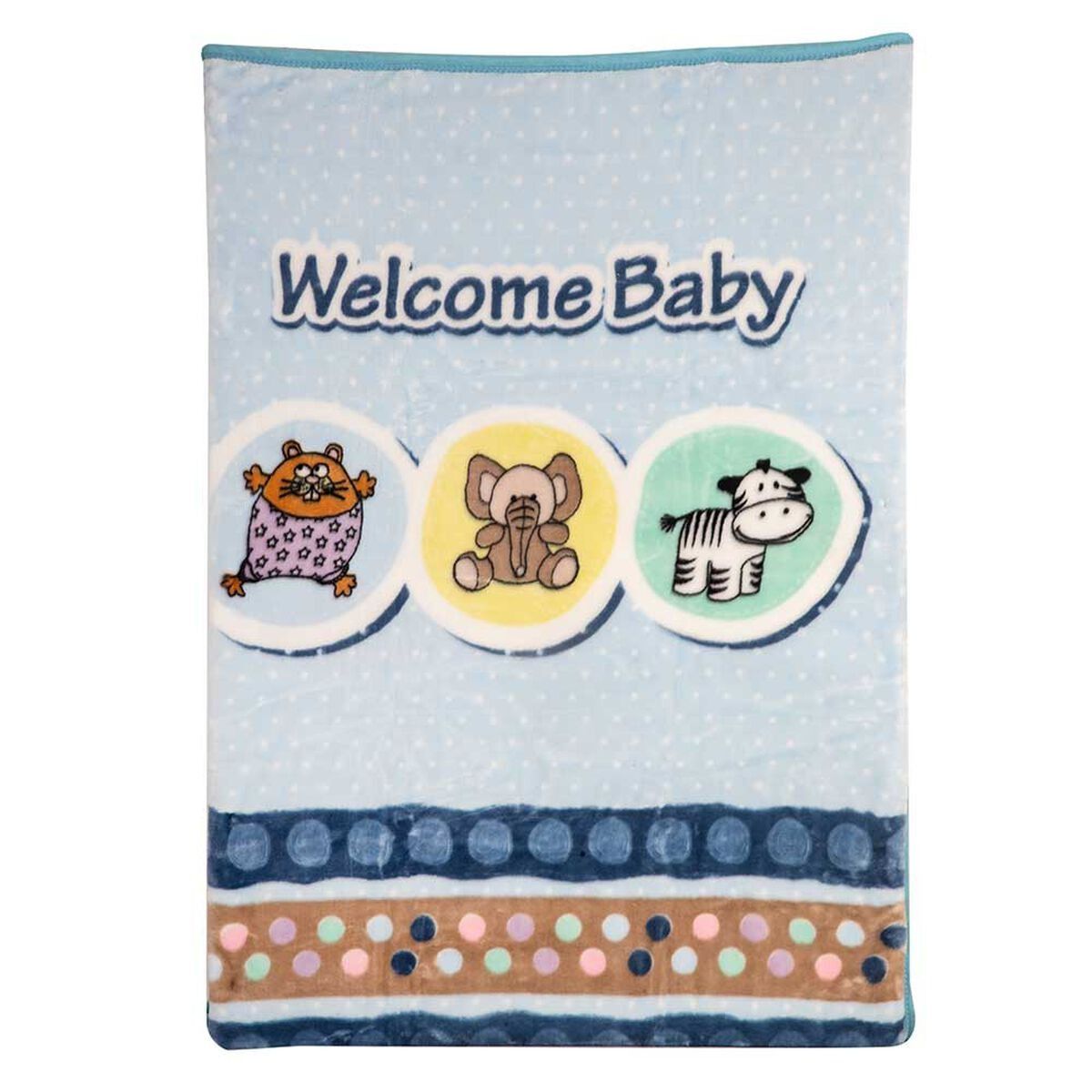 GENERICO - Saco Bebe Con Broche Animalistos Celeste Bebesit