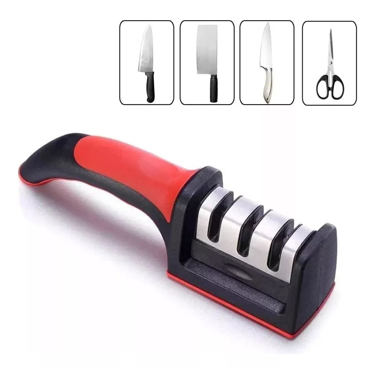 MOVI - Afilador de Cuchillos 3 en 1 con Base Antideslizante