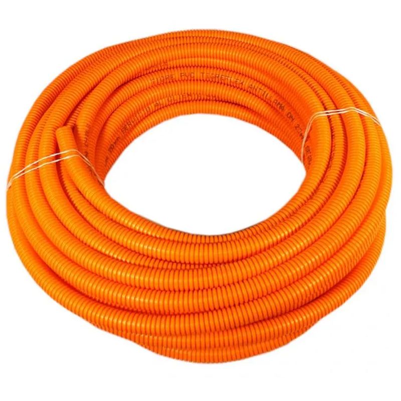 WW DESIGN - Tubo Corrugado PVC Naranjo 16mm (Rollo 25 metros)