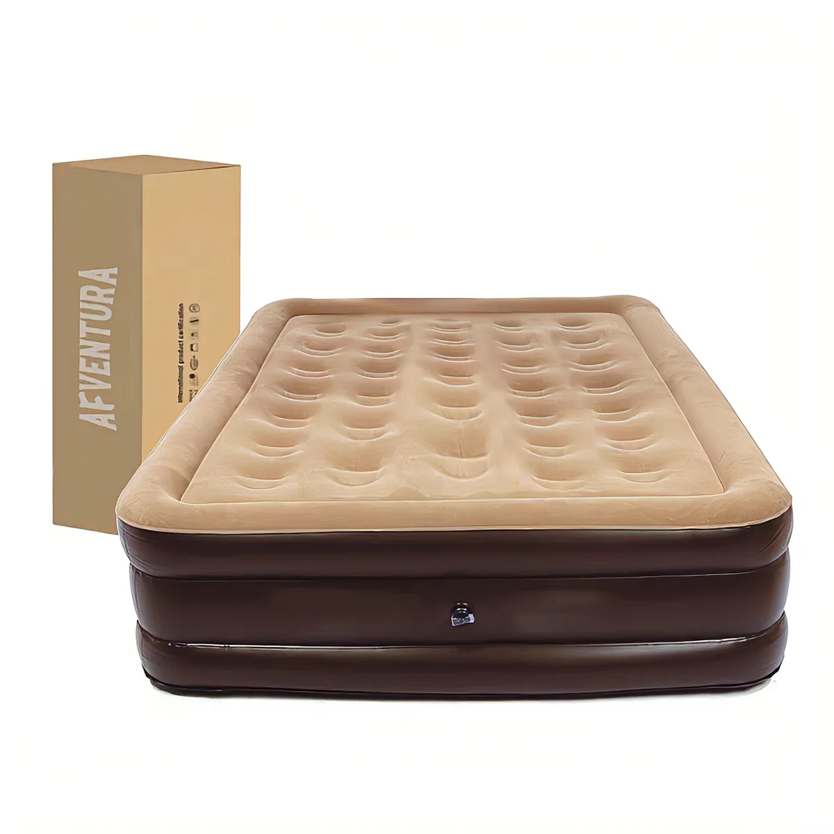 AFVENTURA - Colchón Inflable Eléctrico Queen 2plazas Beige  200x150x43cm