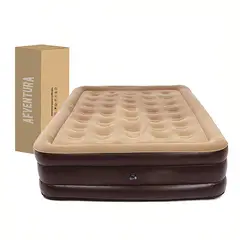 AFVENTURA - Colchón Inflable Eléctrico Queen 2plazas Beige 200x150x43cm