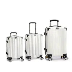 U BUY - Maletas De Viaje Set De 3 Maletas blanco plateado