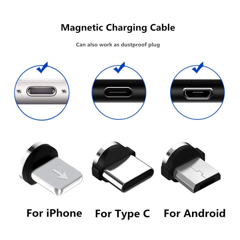 INVENCIBLE - CABLE USB MAGNÉTICO CARGA 3 EN 1 LED ROSADO AP08