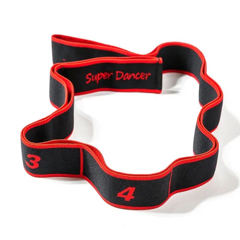 GENERICO - Banda Elástica Resistencia Para Yoga Con 8 Anillos Separados roja