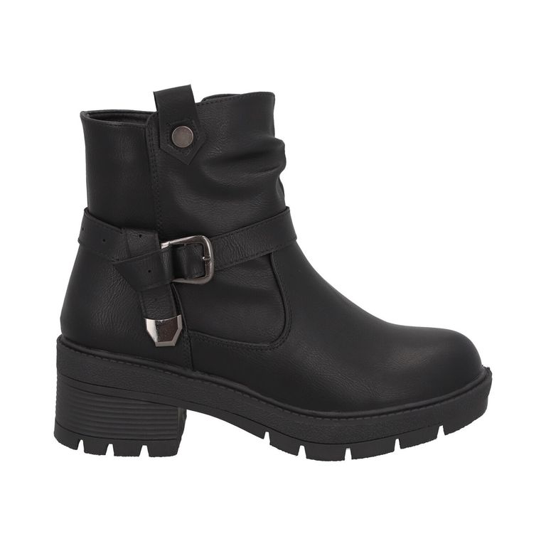 Botin Casual Mujer Negro Plataforma Luz