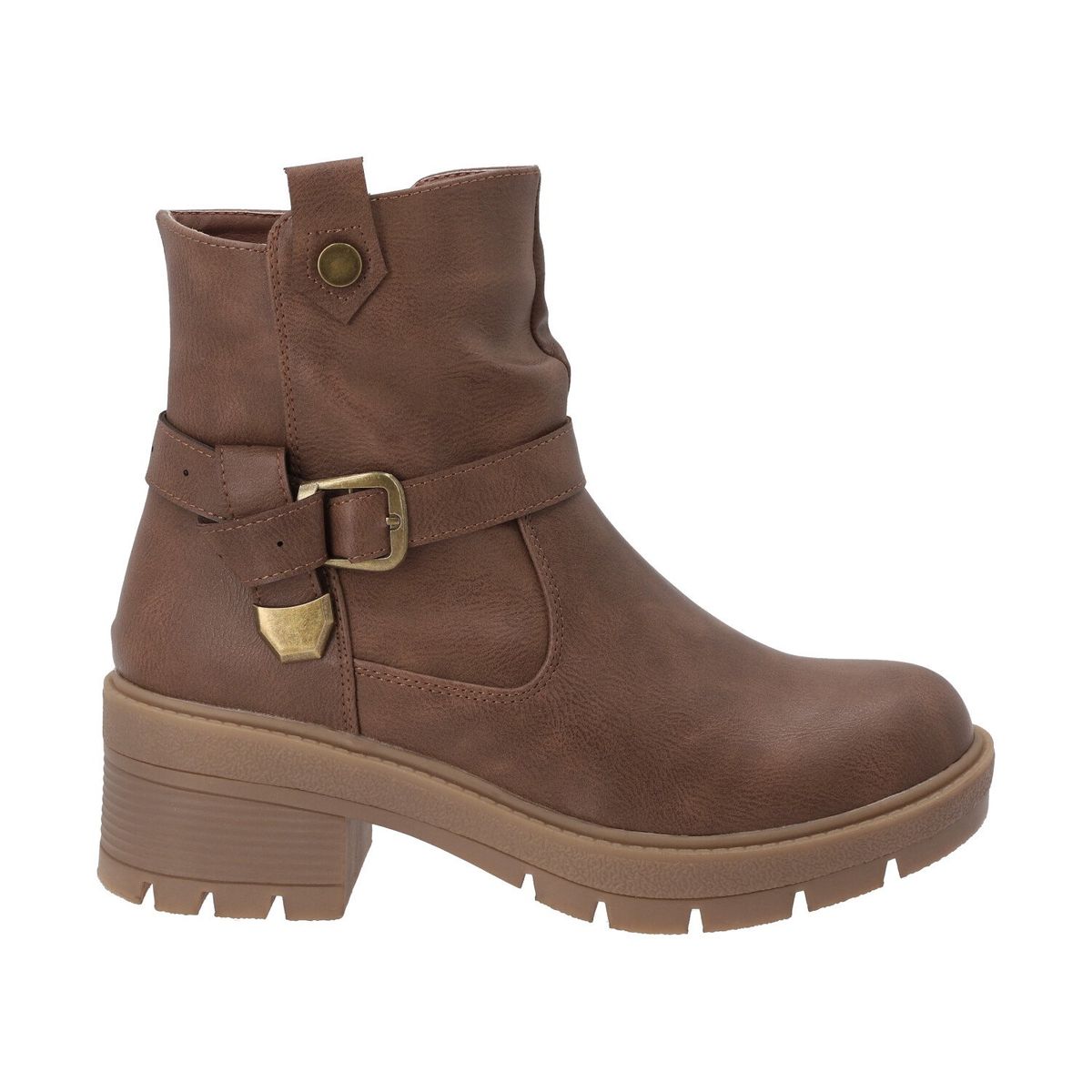 DETOGNI - Botin Casual Mujer Camel Plataforma Luz Detogni