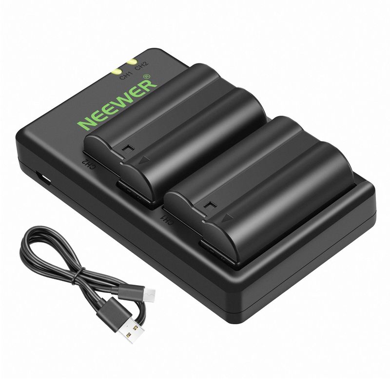 NEEWER - En-el15 2x Batería Y Cargador Para Nikon D7500 D7200 Z5 Z6 D850 D750