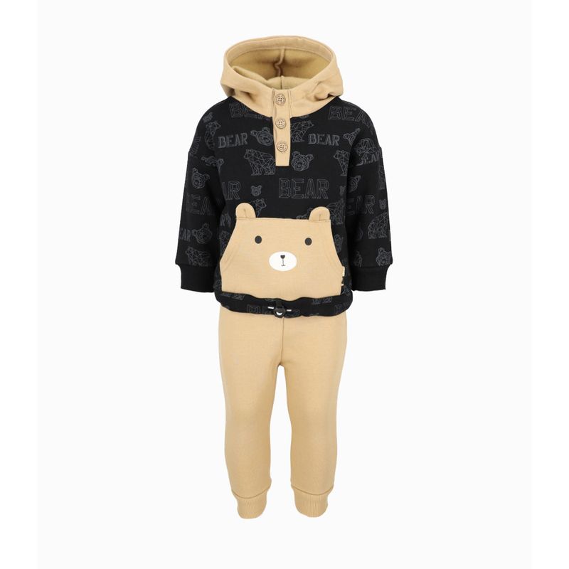 BLACK AND BLUE - Buzo bebés con oso beige Black and Blue