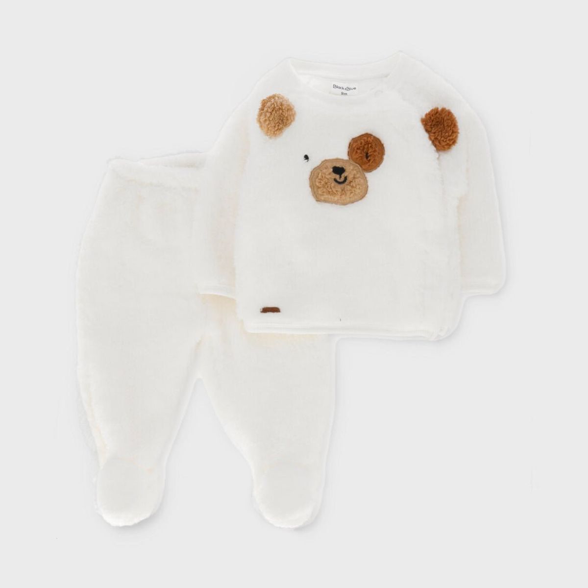 BLACK AND BLUE - Buzo recién nacido con osito blanco Black and Blue