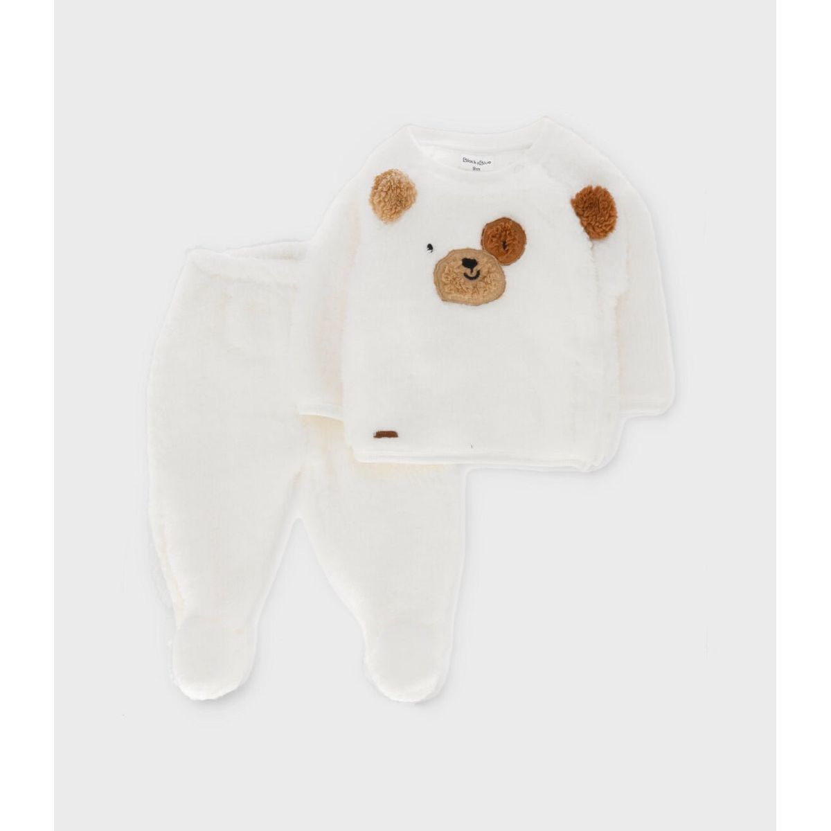 BLACK AND BLUE - Buzo recién nacido con osito blanco Black and Blue