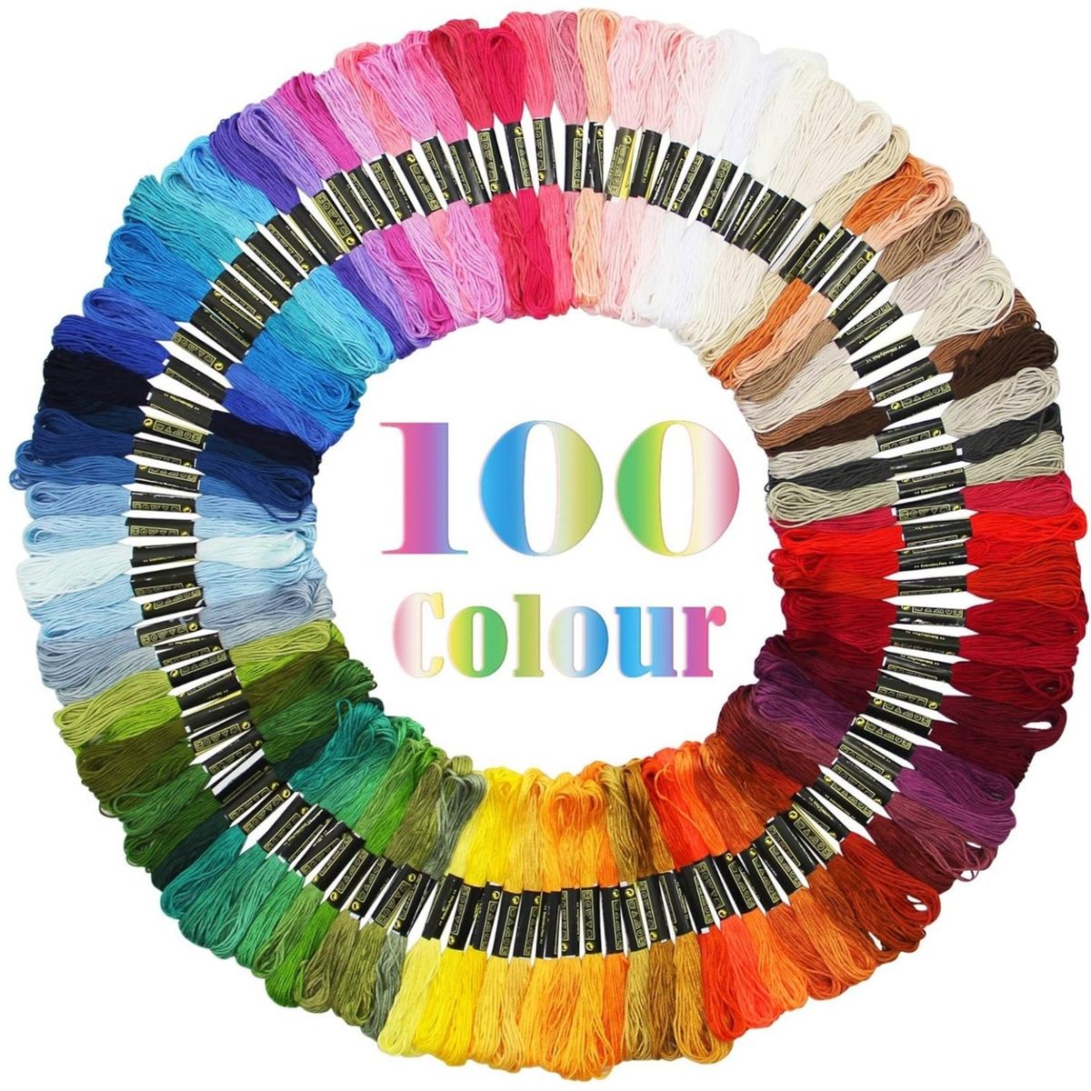 GENERICO - Juego De Hilos Para Bordar De Seda 100 Piezas 100 Colores