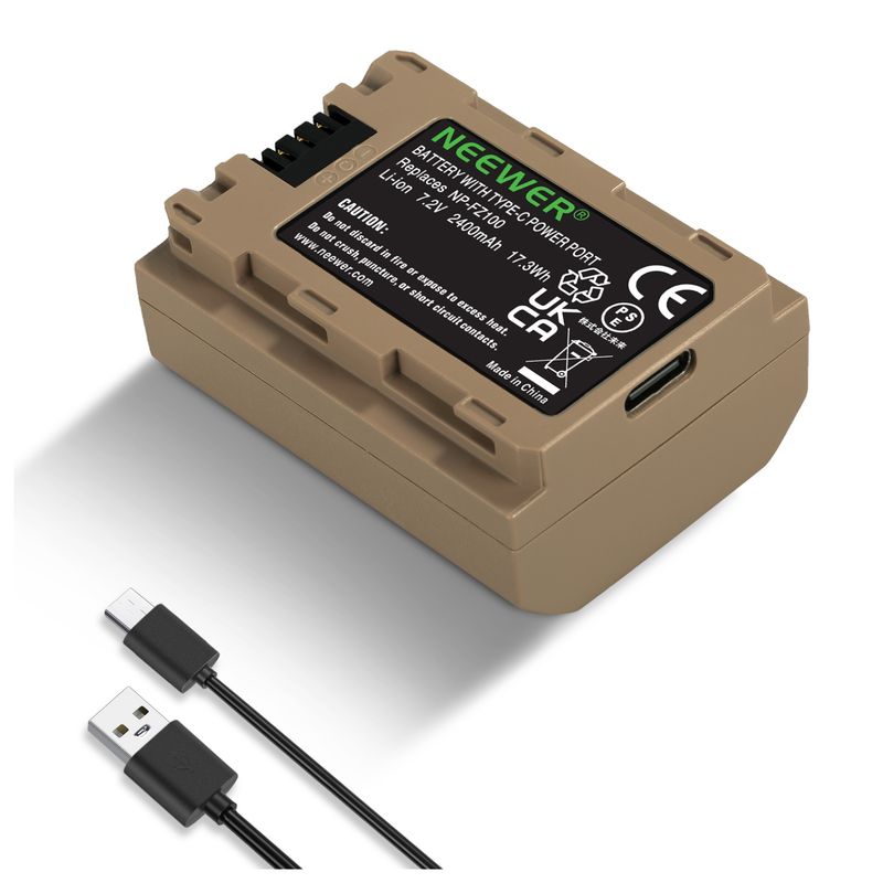 NEEWER - 2400mah Np-fz100 Batería P Sony Fx3 Fx30 Zv-e1 A6700 A7IV A7III A7C