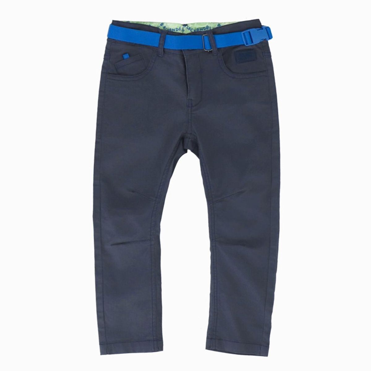 BLACK AND BLUE - Pantalón niño con cinturón azul piedra Black and Blue