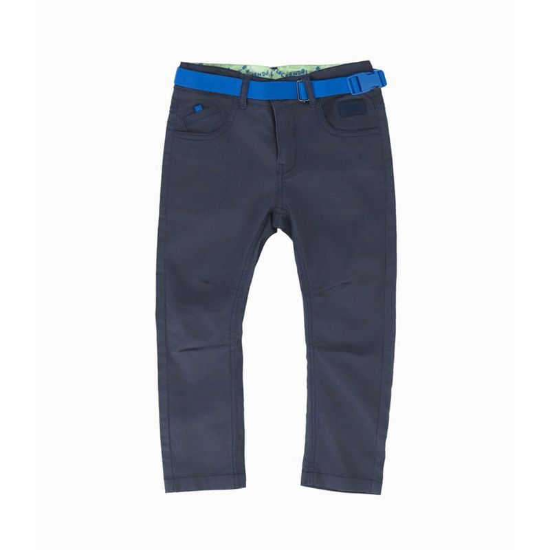 BLACK AND BLUE - Pantalón niño con cinturón azul piedra Black and Blue