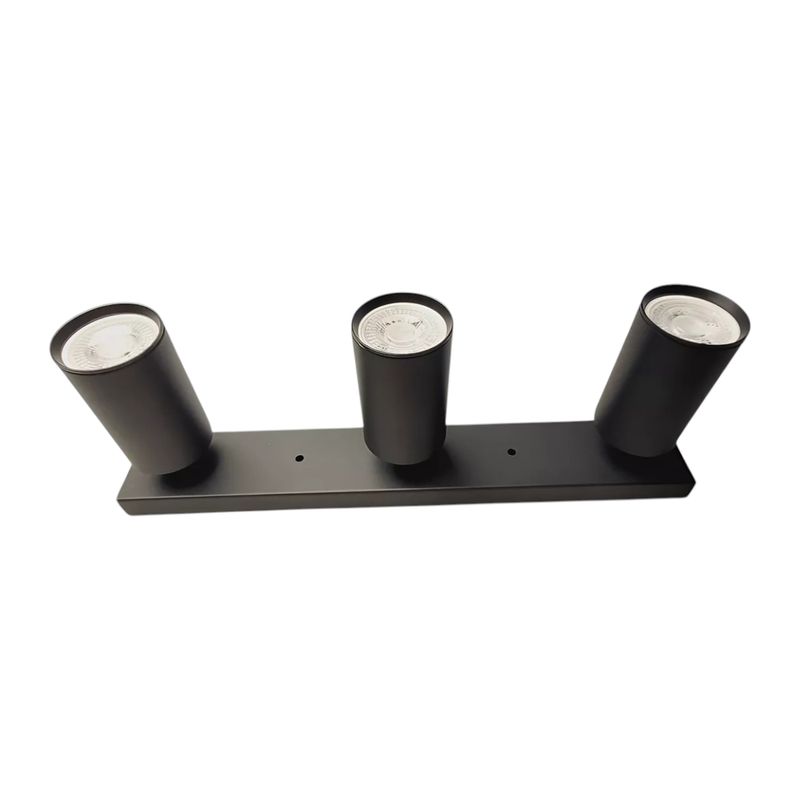 WANT - Aplique Porta Ampolleta Gu10 Negro De 3 Focos Luz Neutra