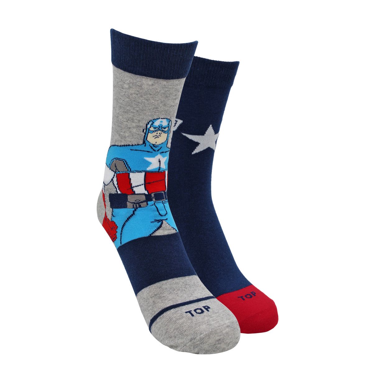 TOP - Calcetines Largos Niño Algodón Marvel Capitán América Pack 2 C3 Top