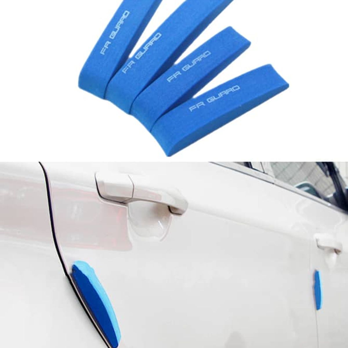 GENERICO - X4 tiras topes de puerta de goma Eva auto adhesivos azul