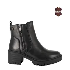 ALQUIMIA - Botin de Cuero Mujer Negro Gaby