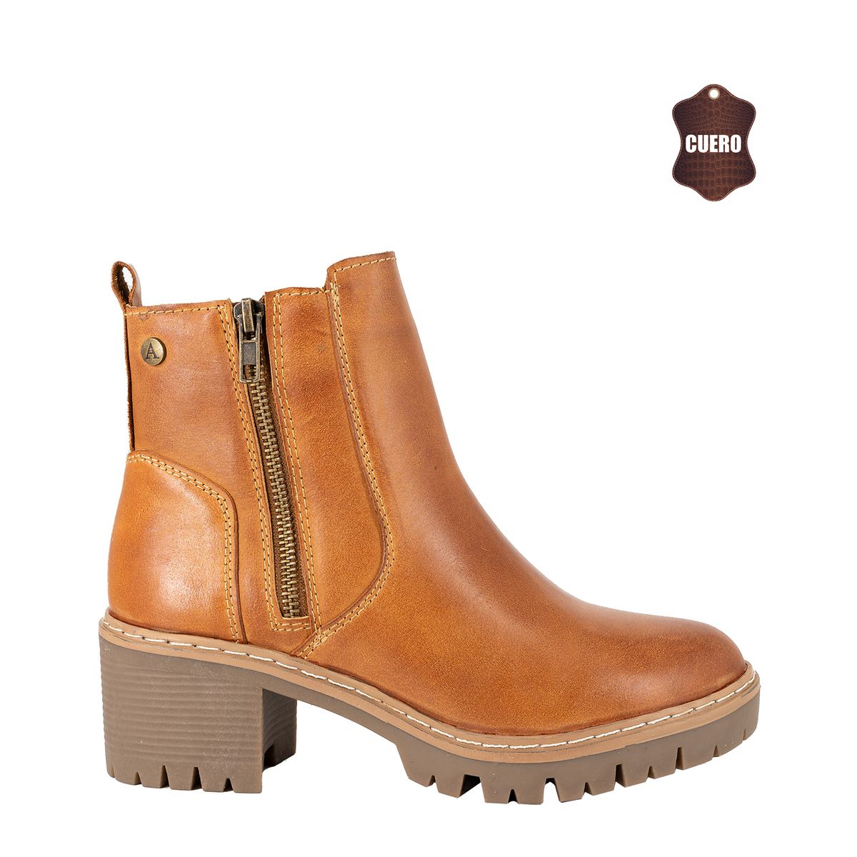 ALQUIMIA - Botin de Cuero Mujer Caramelo Gaby Alquimia