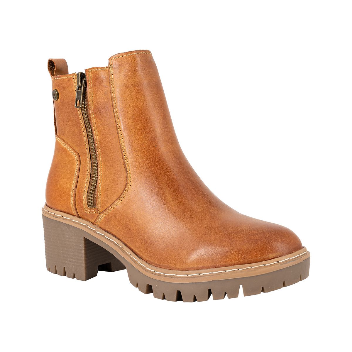 ALQUIMIA - Botin de Cuero Mujer Caramelo Gaby Alquimia