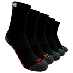 TOP - Calcetines Niño Deportivos Largos Negros Pack 5 C2