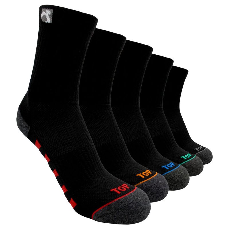 TOP - Calcetines Niño Deportivos Largos Negros Pack 5 C2 Top